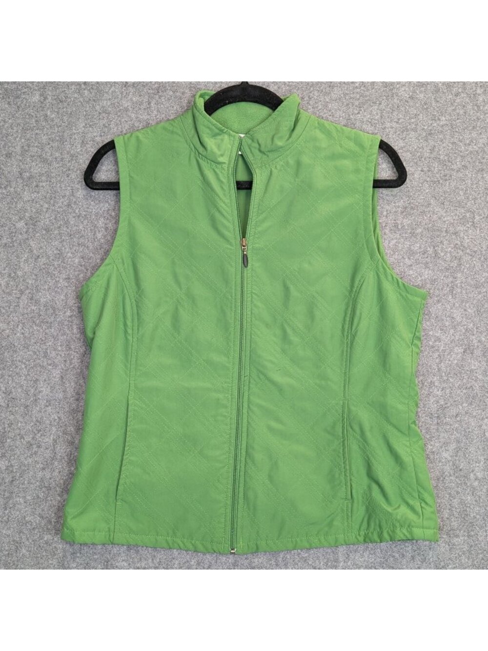 Columbia Womens Size Medium Green Quilted Zip-Up Vest Outdoor Fall Layering